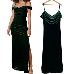 Revelry Dark Green Velvet Maxi Dress